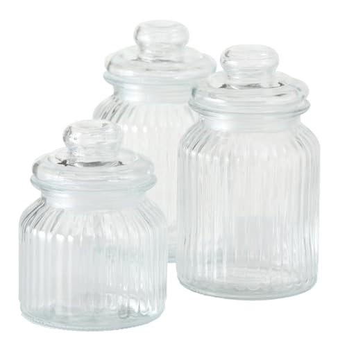 BOLTZE Vorratsglas, 3 Teilig, Höhe 15/19/23, Durchmesser 11 cm, Aufbewahrung, Glas, Dekoration 8407700 BOLTZE Vorratsglas, 3 Teilig, Höhe 15/19/23, Durchmesser 11 cm, Aufbewahrung, Glas, Dekoration 8407700 von BOLTZE