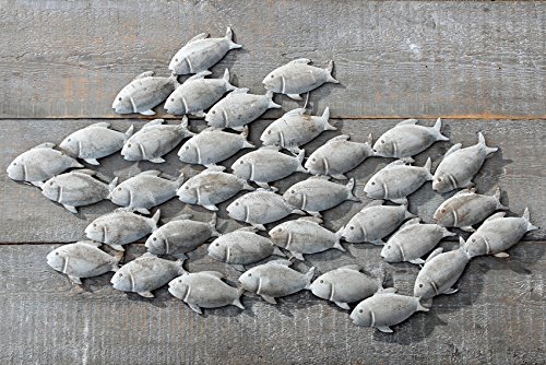 Wandbild Wandobjekt Fische aus Eisen in Mattgrau von BOLTZE