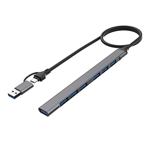 A38CS USB-C Hub, 50cm OTG Adapter Kabel mit 1x USB-C auf 1x USB 3.0 + 6X USB 2.0 Ports, 2-in-1 Typ C auf USB 3.0 Hub für Ladegerät und Datenübertragung A38CS USB-C Hub, 50cm OTG Adapter Kabel mit 1x USB-C auf 1x USB 3.0 + 6X USB 2.0 Ports, 2-in-1 Typ C auf USB 3.0 Hub für Ladegerät und Datenübertragung von Bolwins