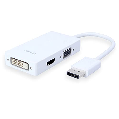 B59S 3in1 DisplayPort zu VGA HDMI DVI Adapter Konverter, DisplayPort auf HDMI DVI VGA Adapter Multiport 3in1 Adapter Konverter für Laptop Computer Top-Box TV von Bolwins