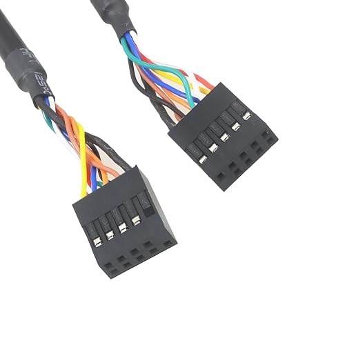 Bolwins A84 USB 2.0 Mainboard intern 9Pin Buchse auf Buchse Kabel Verlängerung 50cm PC Gehäuse Adapterkabel AWG Kupferkern stabile Signalübertragung für Frontpanel Anschluss von Bolwins