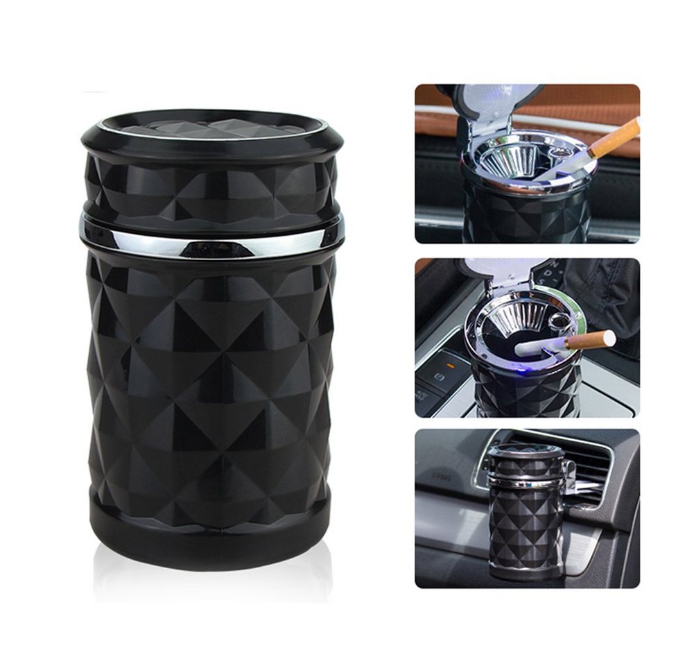 Bolwins Aschenbecher Q92C LED Aschenbecher KFZ Autoaschenbecher Getränkehalter +Windschnall von Bolwins