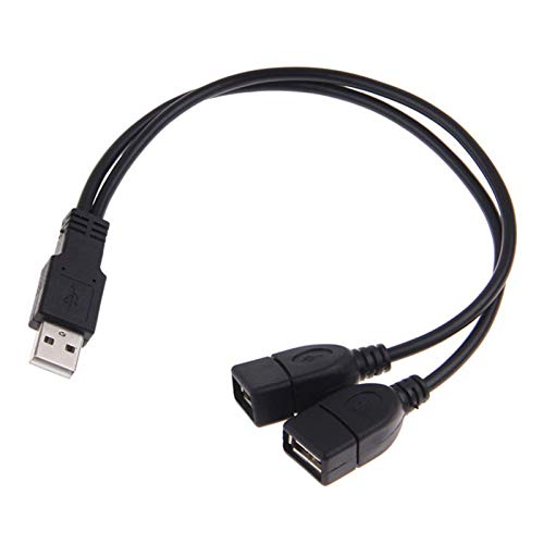 Bolwins B39S USB 2.0 Type A Stecker auf Dual Type A Buchse USB Splitter Y Kabel 30cm Sync Datenkabel Verlängerungs Adapter Verteiler (nur eine Seite zum Aufladen) von Bolwins