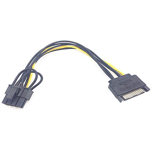 Bolwins B77S 15Pin SATA Stecker auf 8pin (6 + 2) PCI-E Stecker Grafikkarte Netzteil Kabel 15cm Stromversorgung Stromkabel von Bolwins