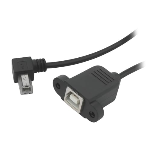 Bolwins G44S USB Druckerkabel, Abgewinkelt 90 Grad, USB 2.0 Typ B Stecker auf Typ B Buchse Verlängerungskabel, Panelmontage mit Schrauben, Kabellänge ca. 30 cm Bolwins G44S USB Druckerkabel, Abgewinkelt 90 Grad, USB 2.0 Typ B Stecker auf Typ B Buchse Verlängerungskabel, Panelmontage mit Schrauben, Kabellänge ca. 30 cm von Bolwins