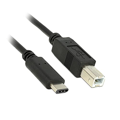 Bolwins K00 USB C auf USB B 2.0 Druckerkabel 1m Hochgeschwindigkeits-Datenkabel 480 Mbps, Kompatibel mit Druckern, Scannern, Laptops, PCs, USB 3.1 Stecker, Plug & Play, Schwarz von Bolwins