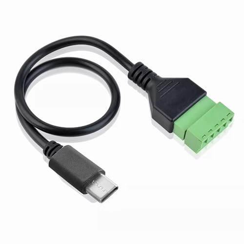 Bolwins M09 USB Typ-C auf 5-polige Schraubklemme Block Connector Kabel Adapter 60cm – Datenübertragung Ladefunktion DIY PC Reparatur lötfrei stabile Verbindung von Bolwins