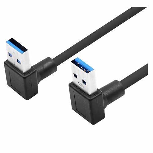 Bolwins N46S Abgewinkeltes USB 3.0 Datenkabel – 90° USB A Stecker (oben) auf USB A Stecker (unten), 1m Verbindungskabel für schnelle Datenübertragung, robust & langlebig von Bolwins