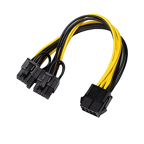 Bolwins Q55S 8pin PCIe auf 2x 8pin (6+2) Grafikkarte Stromkabel PCI-Express Adapter 20cm Stromadapter GPU, PCIE Y - Splitter Extension Cable für Grafikkarte von Bolwins