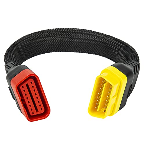 Bolwins Q64CS OBD2 Verlängerungskabel 36cm – 16 Pin Stecker auf Buchse mit flexiblem Schwanenhals – Diagnose Adapter für OBDII Schnittstellen – ultraflaches Design aus Nylon – robust & langlebig von Bolwins