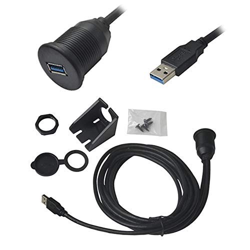 Bolwins Q72CS USB Armaturenbrett Kabel – 1 Meter USB 3.0 Verlängerungskabel für bündige Montage im Auto, Boot, Motorrad – Robuste Stecker-Buchse Verbindung für langlebige Nutzung von Bolwins