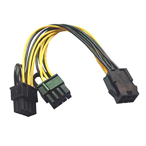 Bolwins R01S Grafikkarten Stromadapter 6pin PCIe auf 2x 8pin (6+2) PCI-Express Adapter, GPU VGA Bergbau-Videokarten-Konverterkabel, PCI Express Power Netzkabel 18cm von Bolwins