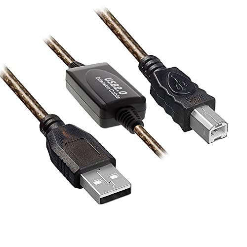 Bolwins C13CS Aktives USB 2.0 Repeater Verstärkerkabel 10m mit IC-Chip - 480Mbps High-Speed Geschirmtes Druckerkabel USB A auf B für Drucker Scanner Multifunktionsgeräte Plug Play von Bolwins