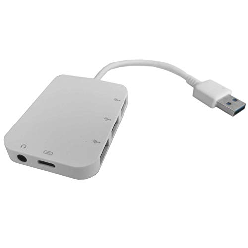D63S Bolwins USB 3.0 Hub mit 3X USB 3.0 Anschlüssen, 3.5mm AUX Audio und USB Typ C Erweiterung – Verlängertes Datenkabel für PC, Desktop, Laptop D63S Bolwins USB 3.0 Hub mit 3X USB 3.0 Anschlüssen, 3.5mm AUX Audio und USB Typ C Erweiterung – Verlängertes Datenkabel für PC, Desktop, Laptop von Bolwins
