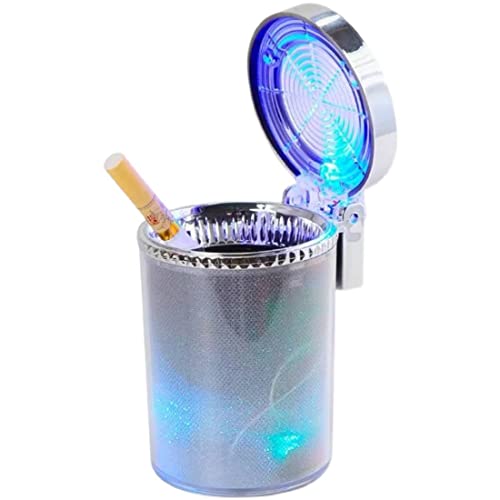 D98DS Auto-Aschenbecher bunte Lichter mit Deckel LED Tragbare Auto rauchfreien Aschenbecher Zigarette Aschenbecher für Autos Outdoor Camping von Bolwins