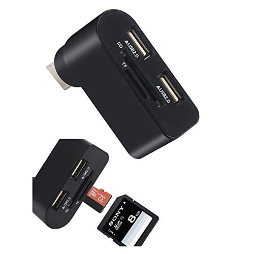 F89CS Bolwins USB 2.0 Hub mit SD-Kartenleser - 2-Fach USB Verteiler 180° drehbar, Ultraflach für Laptop, PC & Reise, Plug-and-Play ohne Treiber F89CS Bolwins USB 2.0 Hub mit SD-Kartenleser - 2-Fach USB Verteiler 180° drehbar, Ultraflach für Laptop, PC & Reise, Plug-and-Play ohne Treiber von Bolwins