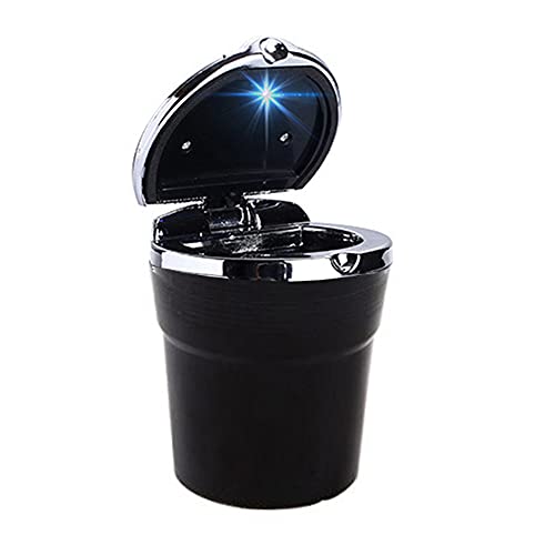 G59CS Multifunktionaler KFZ Aschenbecher mit Deckel – Auto Mülleimer, Getränkehalter & Gluttöter, Portable LED Auto Aschenbecher für Fahrzeug von Bolwins