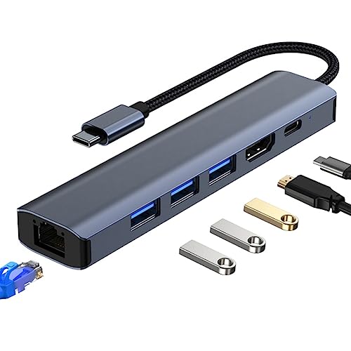 H32CS USB-C Hub 6-in-1 Docking Station mit 4K HDMI, USB 3.0, Ethernet RJ45, und Type-C PD - Kompatibel mit MacBook Pro/Air und Anderen USB-C Geräten H32CS USB-C Hub 6-in-1 Docking Station mit 4K HDMI, USB 3.0, Ethernet RJ45, und Type-C PD - Kompatibel mit MacBook Pro/Air und Anderen USB-C Geräten von Bolwins