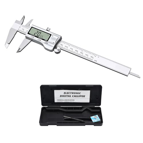 H35C Digital Messschieber 0-150mm/0-6 Zoll – Präzisions-Schieblehre mit LCD-Display aus Edelstahl für Haushalt und Industrie – Hochwertige Messwerkzeuge für exakte Messungen von Bolwins