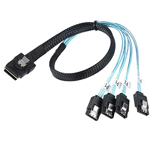 Bolwins H72S Mini SAS SFF 8087 36P auf 4x SATA 7pin Adapter-Kabel – 1m Festplatten-Splitter-Kabel für Datenübertragung, Hochgeschwindigkeits-Datenkabel für Festplatten von Bolwins