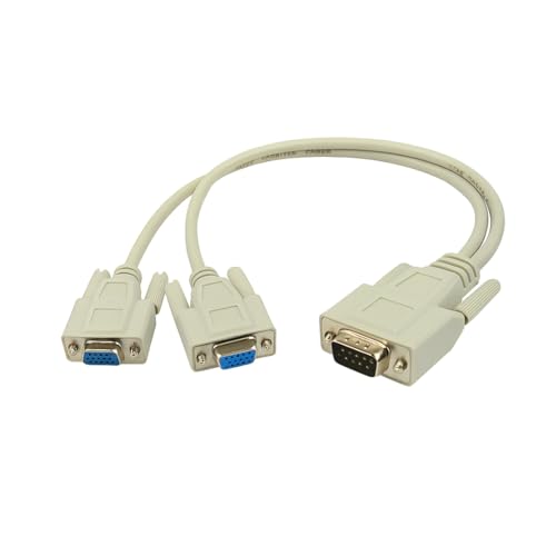 Bolwins J14S VGA Splitter Kabel Adapter 1x2 – S-VGA Splitter Y-Kabel für Beamer, Monitor und PC von Bolwins
