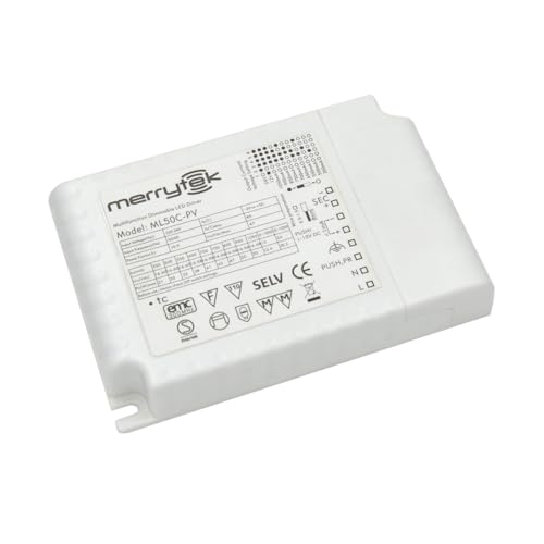 ML50C-PV Merrytek 50W LED-Treiber dimmbar 1-10V Push-DIM Konstantstrom Netzteil flimmerfrei 220-240V für LED Lampe Panel Deckenleuchte IP20 Schutz weiß ML50C-PV Merrytek 50W LED-Treiber dimmbar 1-10V Push-DIM Konstantstrom Netzteil flimmerfrei 220-240V für LED Lampe Panel Deckenleuchte IP20 Schutz weiß von Bolwins