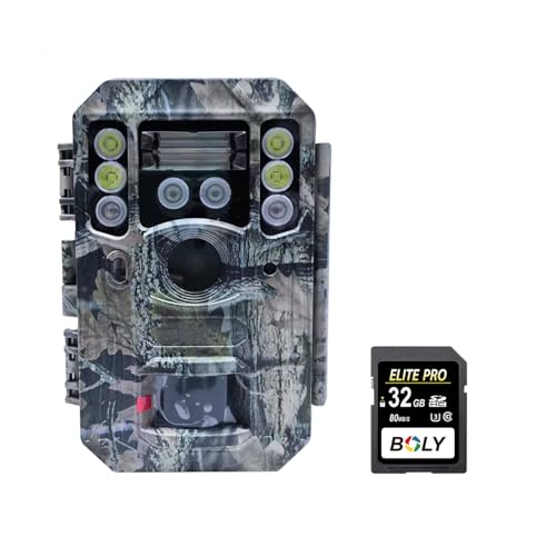 BOLY Wildkamera, 56MP 4K HD,Flash 940 nm schwarzes IR und weiße LED, Nachtsicht mit Tri-Flash,No Glow Infrarot, 0.1s Schnelle Trigger Nachtsicht Bewegungsmelder,100ft Reichweite IP68 Wasserdicht 32GB BOLY Wildkamera, 56MP 4K HD,Flash 940 nm schwarzes IR und weiße LED, Nachtsicht mit Tri-Flash,No Glow Infrarot, 0.1s Schnelle Trigger Nachtsicht Bewegungsmelder,100ft Reichweite IP68 Wasserdicht 32GB von BolyGuard