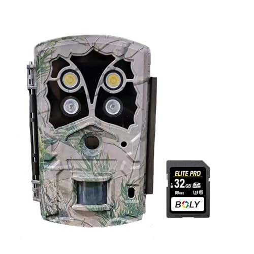 BolyGuard Jagdkamera 4K FHD Wildkamera Profi Outdoor-Kamera​ mit Dual Flash 940nm LEDs und weiße LED-Bewegung scharf für die Sicherheit im Freien im Freien Nachtsicht Wasserdicht IP68(LY590-D4K/SD) von BolyGuard