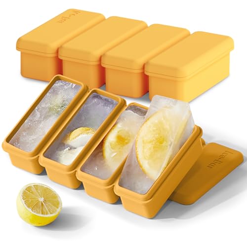Eiswürfelform mit Deckel, Eiswürfelform für Whiskey, 2 Stück, Silikonformen für Lebensmittel (gelb) von Bolycen