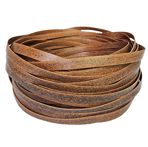 BomDog Synthetisches Rattan-Webmaterial, 12 Mm Breiter Pe-Korb-Kunststoff-Rattanstreifen Für Lounge-Stuhl, Sonnenliege, Schaukelstuhl/Brown Wood Grain von BomDog