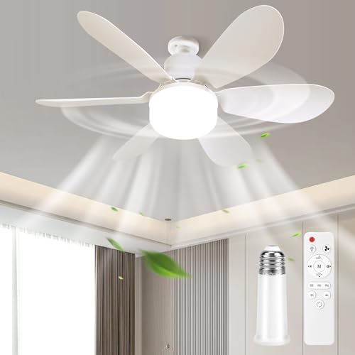 BomKra Deckenventilator mit Beleuchtung und Fernbedienung Leiser - 30W LED Deckenleuchte mit Ventilator, 3 Geschwindigkeiten, 3 Modi Dimmbar, Timer, Lampe mit Ventilator für Schlafzimmer von BomKra