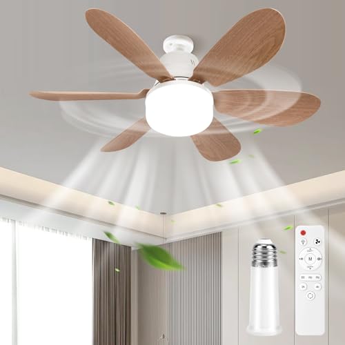BomKra Deckenventilator mit Beleuchtung und Fernbedienung Leiser - 30W LED Deckenleuchte mit Ventilator, 3 Geschwindigkeiten, 3 Modi Dimmbar, Timer, Lampe mit Ventilator für Schlafzimmer von BomKra