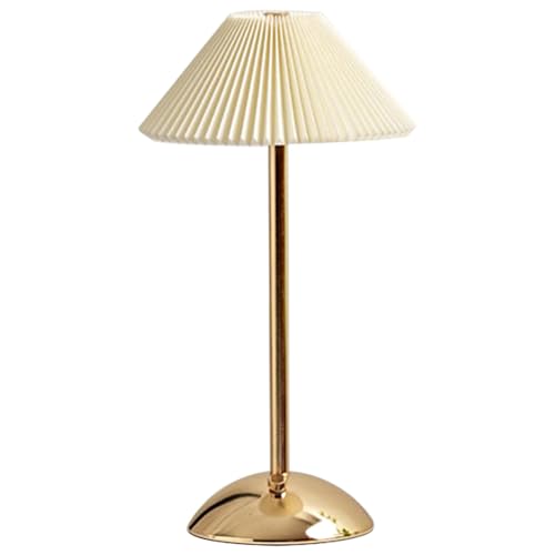 BomKra LED Tischlampe Akku, Falten Tischleuchte Kabellos Dimmbare mit Touch Control,3 Lichtmodi,Wiederaufladbar Tischlampe mit USB,Metall Tischlampe Outdoor für Schlafzimmer Bar Restaurant (Gold) von BomKra