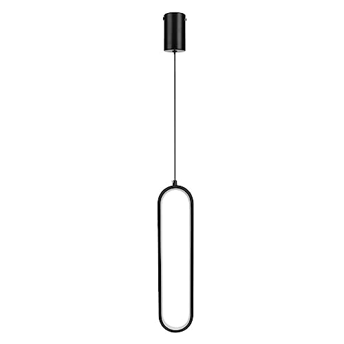 BomKra Moderne LED Pendelleuchte Minimalistisch Hängelampe Büroklammer Design Hängeleuchte 22 W Hängend Pendellampe für Wohnzimmer,Schlafzimmer,Nachttisch,Esszimmer,Küche, Bar (Schwarz, 3 Farben) von BomKra