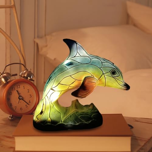 BomKra Vintage Tier Tischlampen Serie, Buntglas böhmische Tiere Nachttisch lampe, Nachtlicht für Schlafzimmer Wohnzimmer Zuhause Büro Dekorationen Geschenk von BomKra