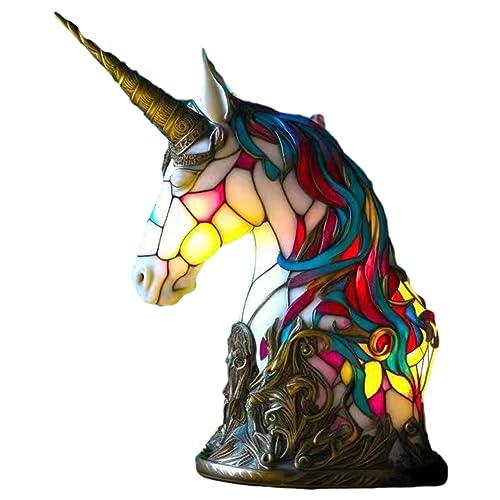 Pilz Tischlampe, Malerei Glas Pilz Nachtlicht Bunte Vintage Bohemian Pilz Dekorative Nachttischlampe Geeignet für Schlafzimmer Wohnzimmer Home Office Decor Geschenk von BomKra