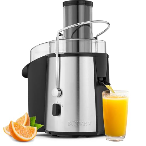 Bomann® Entsafter | ganze Früchte zerkleinern | großer Einfüllschacht | Slow Juicer | Tropfstopp für sauberes Arbeiten | einfache Reinigung | 1000W | Entsafter Gemüse und Obst | Juicer | AE 1917 CB von Bomann