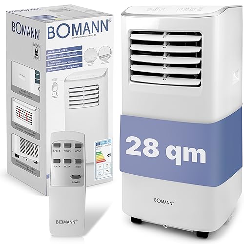 Bomann® Klimaanlage | mobiles Klimagerät leise 7.000 BTU Kühlleistung | mit Fernbedienung | 3in1 zum Kühlen, Entfeuchten und Ventilieren | Mobile Klimaanlage mit Abluftschlauch und Timer | CL 6061 CB von Bomann