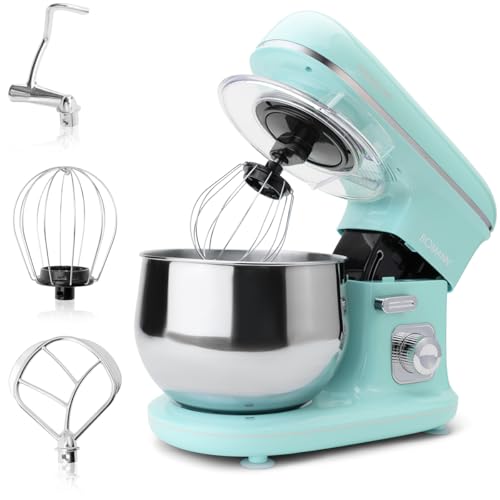 Bomann® Küchenmaschine 1100 Watt | Knetmaschine 5L | inkl. Knethaken, Rührhaken und Schneebsen | für bis zu 3 kg Teig | robustes Spezialgetriebe | Food Processor | Teigmaschine KM 6030 CB mint von Bomann