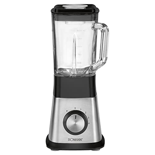 Bomann UM 1374 CB Universalmixer, 4-fach Edelstahlmesser mit „Piranha“-Schliff, Kraftvoller 650 Watt-Motor, Edelstahlgehäuse, Ice Crush-Funktion, 6 Geschwindigkeitsstufen, Edelstahl von Bomann