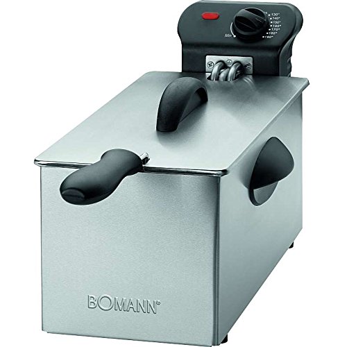 Edelstahl Fritteuse mit 2000 Watt (Kaltzonentechnik 3 Liter + Direkt im Fett befindliche Heizspirale zum geruchsarmen frittieren Friteuse) von Bomann