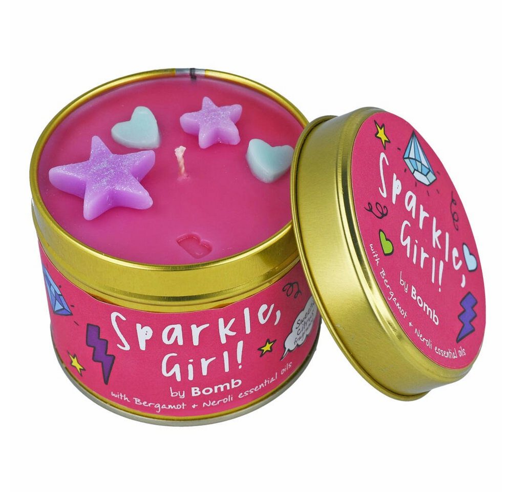 Bomb Cosmetics Duftkerze Scent Stories Sparkle, Girl, in Metalldose von Bomb Cosmetics