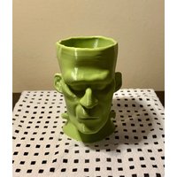 3D Gedruckt Frank Kopf Frankensteins Monster Grün Blumentopf Bleistifthalter Halloween Gothic Schreibtisch Accessoire Creepy Head von BombPopBoutique