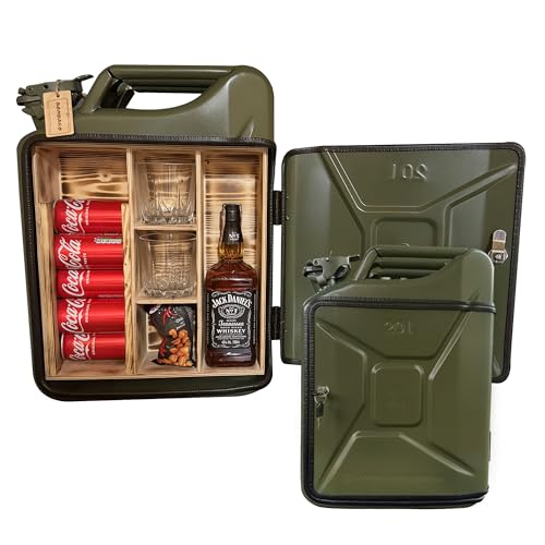 Bombaro 20L Kanister Bar mit Gravur I 2 Whiskygläser GRATIS I Jerrycan I Mobile Kanister Bar Geschenk I Abschließbare Minibar Bombaro 20L Kanister Bar mit Gravur I 2 Whiskygläser GRATIS I Jerrycan I Mobile Kanister Bar Geschenk I Abschließbare Minibar von Bombaro