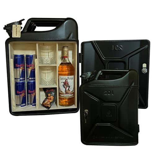 Bombaro 20L Kanister Bar mit Gravur I 2 Whiskygläser GRATIS I Jerrycan I Mobile Kanister Bar Geschenk I Abschließbare Minibar Bombaro 20L Kanister Bar mit Gravur I 2 Whiskygläser GRATIS I Jerrycan I Mobile Kanister Bar Geschenk I Abschließbare Minibar von Bombaro