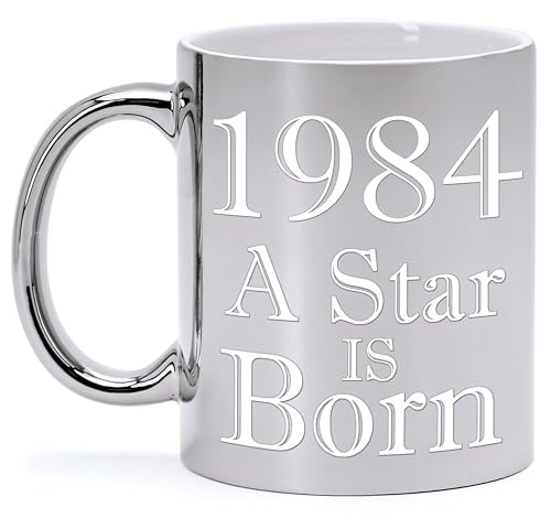 Keramik-Tasse in Silber für den 40. Geburtstag - A STAR IS BORN von Bombo