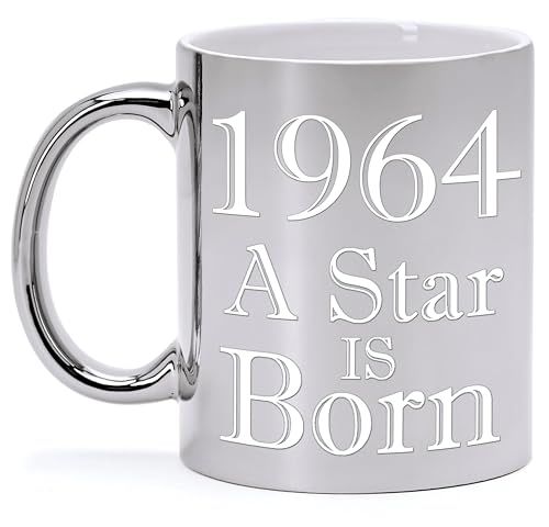Keramik-Tasse in Silber für den 60. Geburtstag - A STAR IS BORN von Bombo