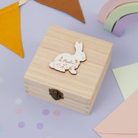 Schmuckschatulle, Kleines Weißes Kaninchen Geschenk, Für Ein Kleines Mädchen Geburtstag, Personalisierte Hase Aufbewahrungsbox, Schmuckkästchen von Bombus