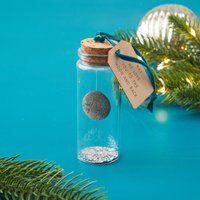 Weihnachtsbaum Ornament, Mond Botschaft Flasche, Schimmernde Personalisierte Space Theme Baum Dekoration, Personalisierte Ornament von Bombus