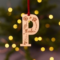 Weihnachtskugel, Personalisierte Briefdekoration, Weihnachtsdekoration, Baumschmuck, Hängendes Andenken Geschenk von Bombus